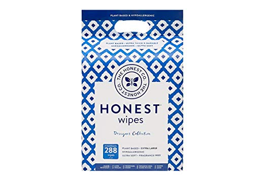 The Honest Company Designer Baby Wipes, Blue Ikat, 288 Count