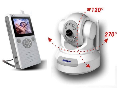 4UCAM PAN / TILT Handheld 2.5" Color Video Baby Monitor and 2.4GHz Wireless Camera - Day & Night Video & Audio Infant Nursery Monitor