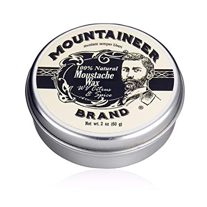 Mustache Wax by Mountaineer Brand (2oz) | All-Natural Beeswax and Plant-Based Oils for Moustache | No Petroleum Chemicals | WV Citrus & Spice