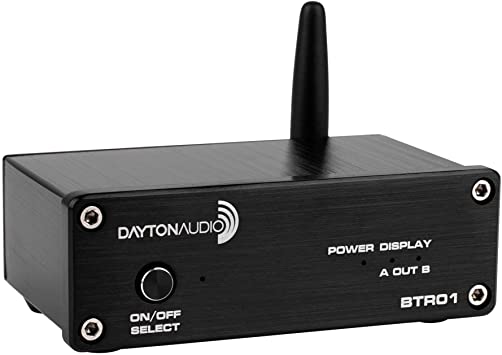 Dayton Audio BTR01 Bluetooth Audio Receiver with 24-bit/48 kHz Optical Coaxial RCA Outputs