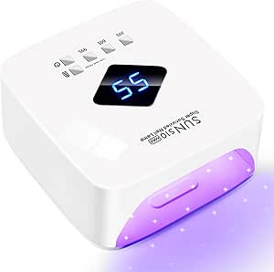 Cordless Rechargeable UV LED Nail Lamp, LKE 86W UV Light for Gel Nails UV Nail Light Nail Dryer with 3 Timer Setting Display Auto Sensor Professional Quick Dry Gel Polish Curing Lamp for Salon & Home