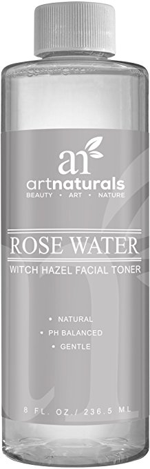 Art Naturals Rosewater Witch Hazel Toner 236 ml - Natural Anti Aging Pore Minimizer for Face - Infused with Aloe Vera for Hydrating the Face - For all Skin Types...