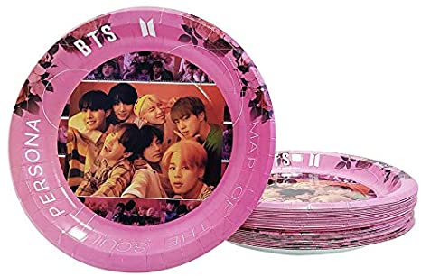 KPOP BTS Merchandise Bangtan Boys Party Supplies - Coated Plates for BTS Army Party decorations, MAP OF THE SOUL : PERSONA, (Plates 7" 16pcs)