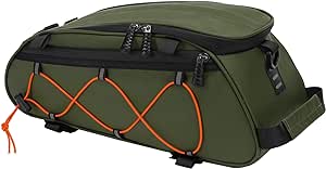 MOSISO Bike Rack Bag with 2 Removable Bike Panniers, Waterproof Bike Trunk Cooler Storage Bag Insulated Bicycle Rear Seat Bag, Bicycle Storage Saddle Shoulder Bag Cycling Luggage Bag, Army Green