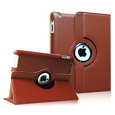 Fintie Apple iPad 2/3/4 Case - 360 Degree Rotating Stand Smart Case Cover for iPad with Retina Display (iPad 4th Gen), the new iPad 3 & iPad 2 - Brown