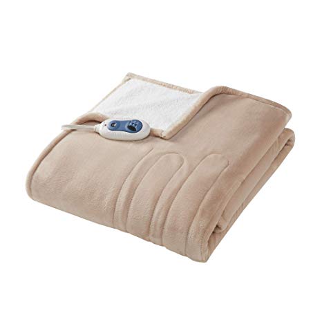 Woolrich Elect Electric Blanket Throw with 3 Heat Level Setting Controller 60x70" Tan