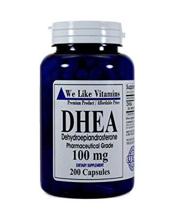 Pure DHEA 100mg 200 capsules - Best Value 200 Day Supply of DHEA Capsules
