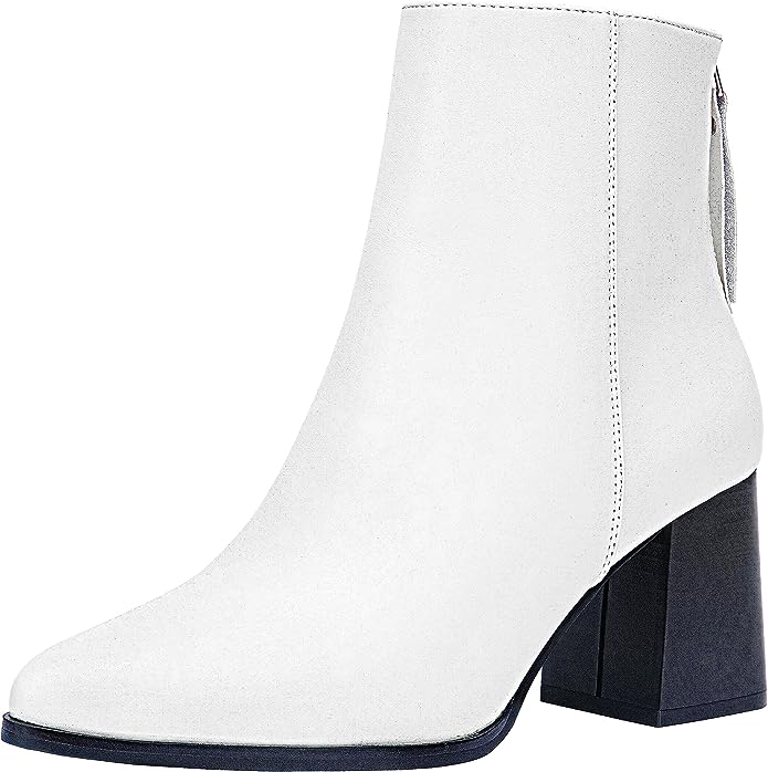 Jeossy Women's 9635 Chunky Heeled Ankle Boots | Pointed Toe Stacked Block Heel Booties