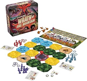 Gamewright - Wrath of Fire Mountain - Board Game - Will You Dominate The Land, Before The Mountain Destroys Your Plans? Age 10 , 2-4 Players