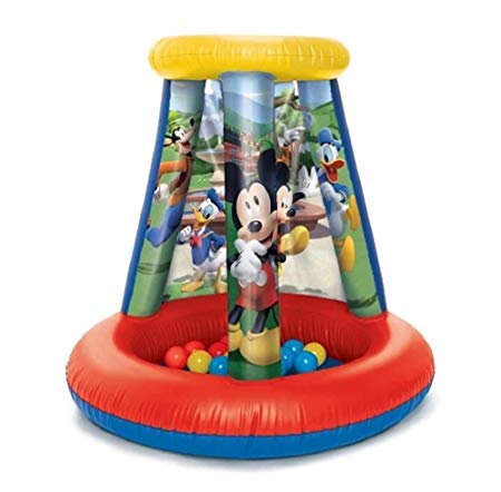 Disney Junior Mickey Mouse We Got Ears, Say Cheers Inflatable Playland with 15 Soft Flex Balls, 2