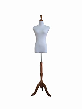 Female Jersey Dress and Slacks Form, Mannequin Body W/ Crotch and Buttocks, W/ Wooden Tripod Base, Size 2 Measures 33" 24" 32", For Aspiring Designers, Room Decor, Store Window Display, Trade Shows
