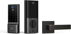 eufy Smart Lock C220 with Door Lever, Fingerprint Keyless Entry Door Lock, Built-in Wi-Fi, App Remote Control, Front Door Deadbolt, 8 Months Battery, Reliable Power, IP53 Waterproof, BHMA Certified