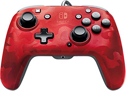 PDP Nintendo Switch Faceoff Deluxe  Audio Wired Controller - Red Camo, 500-134-NA-CM04