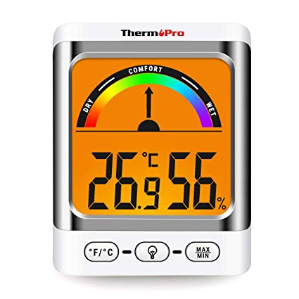 ThermoPro TP52 Indoor Hygrometer Thermometer Digital Room Thermometer Temperature Gauge Humidity Monitor Thermometer with Backlight LCD Display Air Humidity Meter