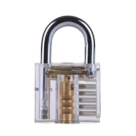 Lovely Clear Padlock Solid Keyed Different Lock with 1-9/50-Inch Wide Body, 1/6-Inch Shackle