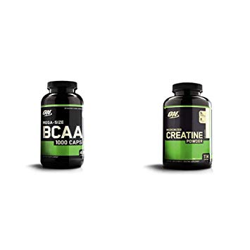 OPTIMUM NUTRITION Instantized BCAA Capsules, Keto Friendly Branched Chain Essential Amino Acids with Micronized Creatine Monohydrate Powder, Unflavored