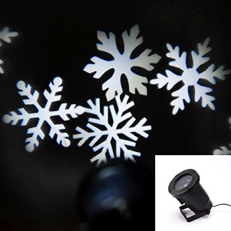 SunbowStar Waterproof White Snowflake Sparkling Landscape Projector, Outdoor Decor Spotlights