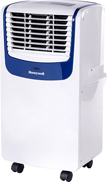 Honeywell Compact Portable Air Conditioner with Dehumidifier and Fan for Rooms up to 350 sq. ft. in White/Blue