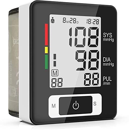 Digital Wrist Blood Pressure Monitor, Automatic Blood Pressure Cuff - 90 Readings Memory Function, Large Screen with Clinically Accurate and Fast Reading - FDA Approved