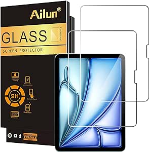 Ailun Screen Protector for iPad Air 11 Inch 6 Generation [2024 6th Gen], iPad Pro 11 Inch 2024 5th Generation, iPad 10th 10.9 Inch Display Tempered Glass [Face ID & Apple Pencil Compatible][2 Pack]