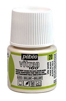 Pebeo Vitrea 160 Glossy Glass Paint 45-Milliliter Bottle, Veil White