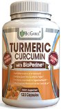 Organic Turmeric Curcumin Extract Supplement with BioPerine 1000mg 120 Capsules Anti-Inflammatory and Antioxidant Relieves Pain Ground Root Powder Pills have Super Health Benefits and No Side Effects