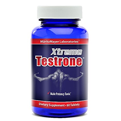 Xtreme Testrone Male Enhancement Testosterone Booster Potency Horny Goat Weed, 60 Count