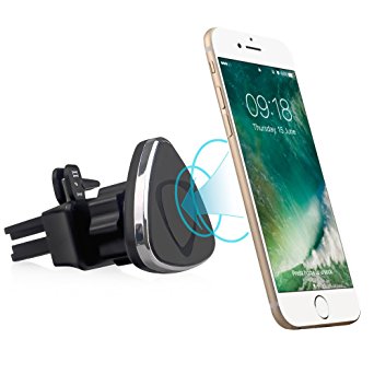 Woleyi Cell Phone Car Mount, Universal Air Vent Magnetic Car Phone Mount Holder for iPhone, Moto, LG G5, Nexus, HTC, Sony and Other Smartphones (Black)