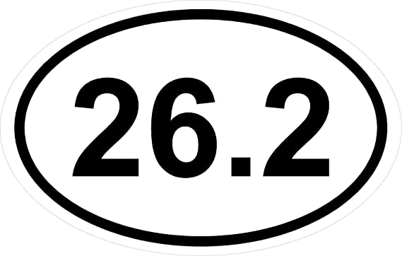 StickerPirate Magnet 3.5” x 5.5” Oval: 26.2 Marathon Run