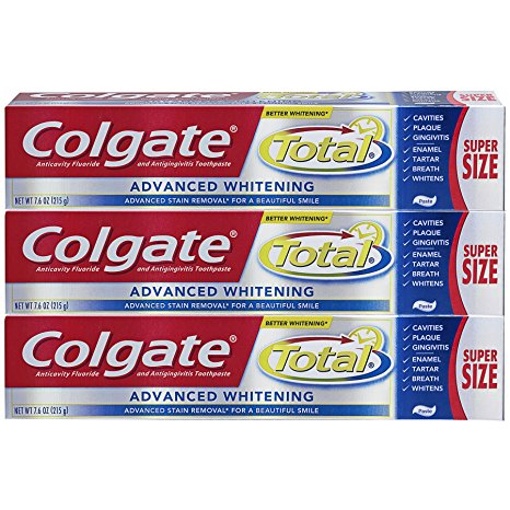 Colgate Total Advanced Whitening Paste Toothpaste 7.6oz 3 pack