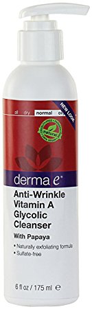 Derma E Natural Body Care Anti-Wrinkle Vitamin A Glycolic Cleanser - Papaya - 6 oz