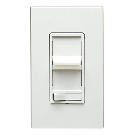 Leviton R12-06633-PLW Decora 3-Way Slide Dimmer with Preset Lighted Pad Option, White