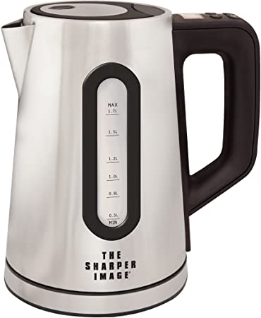 The Sharper Image Select-A-Temp 1.7L Stainless Steel Cordless Digital Kettle