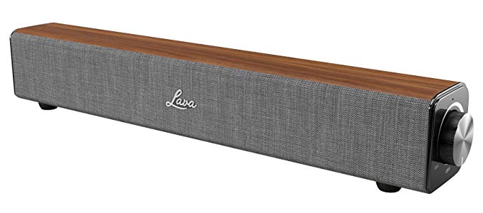 Lava Kahula Mini Soundbar and Portable Bluetooth Speaker - Grey/Walnut