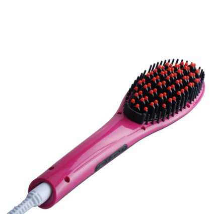Hair straightener,PrettyQueen Professional Detangling Hair Brush Hair Styling Comb Digital Anti Static Anti-Scald Ceramic Heating Iron Pink Hair Massage Straightening Irons Purple
