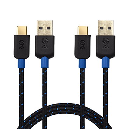 Cable Matters 2-Pack USB Type C (USB-C) to Type A (USB-A) Cable with Braided Jacket in Black 3.3 Feet