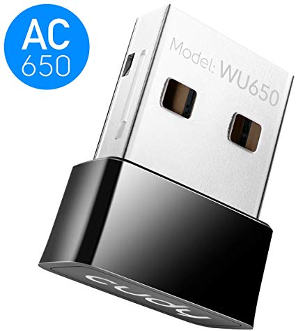 Cudy AC650 650Mbps WiFi Dongle, 433Mbps   200Mbps USB wireless WiFi Adapter for PC with SoftAP Mode - Nano Size | Compatible with Windows XP/7/8/8.1/10, Mac OS 10.6~10.11 (WU650)