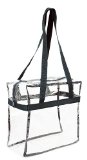 Clear 12 x 12 x 6 - NFL Stadium Approved Tote Bag with 35 Black Handles