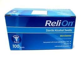 ReliOn Skin Cleanser Sterile Alcohol Swabs, 100 Count