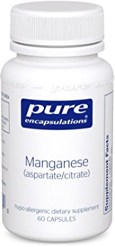 Pure Encapsulations - Manganese - Hypoallergenic Trace Mineral Supplement for Connective Tissue and Bones* - 60 Capsules