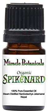 Miracle Botanicals Organic Spikenard Essential Oil - 100% Pure Nardostachys Jatamansi - 5ml, 10ml or 30ml Sizes - Therapeutic Grade - 5ml