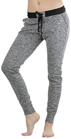 ToBeInStyle Women's Heathered French Terry Jogger Pants