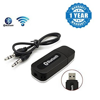 Drumstone Bluetooth Stereo Adapter Audio Receiver 3.5MM Music Wireless Hifi Dongle Transmitter USB MP3 Speaker for Android/iOS Devices (Color may vary)