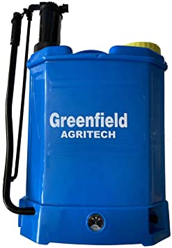 Greenfield 2 in 1 Plastic Battery 12Vx8AH, 16 L Agriculture Sprayer for Gardening (Blue)