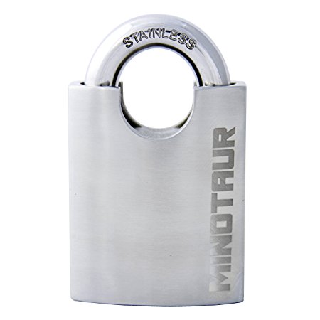Minotaur High Security Stainless Steel Disk Detainer Padlock with Thick Shrouded Shackle
