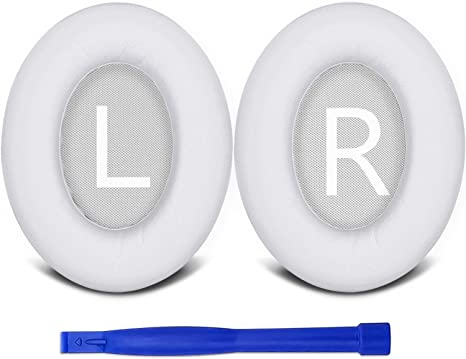 SOULWIT Replacement Ear Pads Cushions for Bose 700 (NC700) Wireless Headphones, Earpads with Softer Leather, High-Density Noise Cancelling Foam, Added Thickness - White