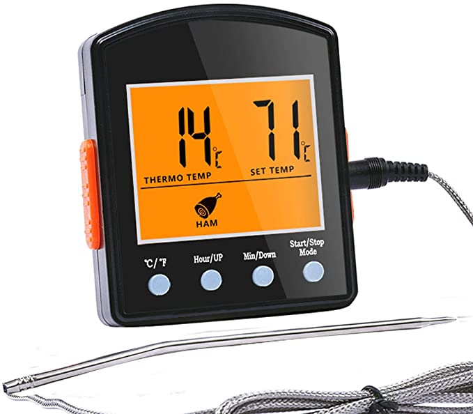 Hotloop Digital Meat Thermometer with Timer Mode Cooking Oven Thermometer with Probe Heat Resistant up to 572°F/300°C