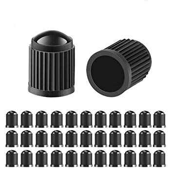 ZHSMS Tire Valve Caps (35-Pack) Black, Universal Stem Covers for Cars, SUVs, Bike and Bicycle, Trucks, Motorcycles Heavy-Duty, Airtight Seal Screw-On, Easy-Grip Use