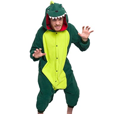 Silver Lilly Unisex Adult Pajamas - Plush One Piece Cosplay Dinosaur Animal Costume
