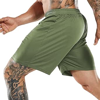 MIER Men's Quick-Dry Athletic/Soccer/Basketball Shorts Without Pockets No Liner Running Workout Training Active Shorts